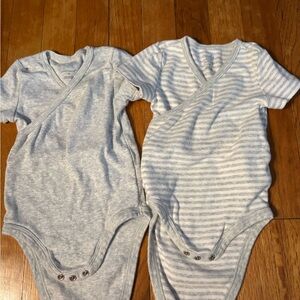 Cloud island 
Gray and White Striped Kids One Pieces